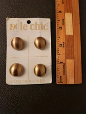NOS, 1970's Le Chic, Gold Button 4 Pack
