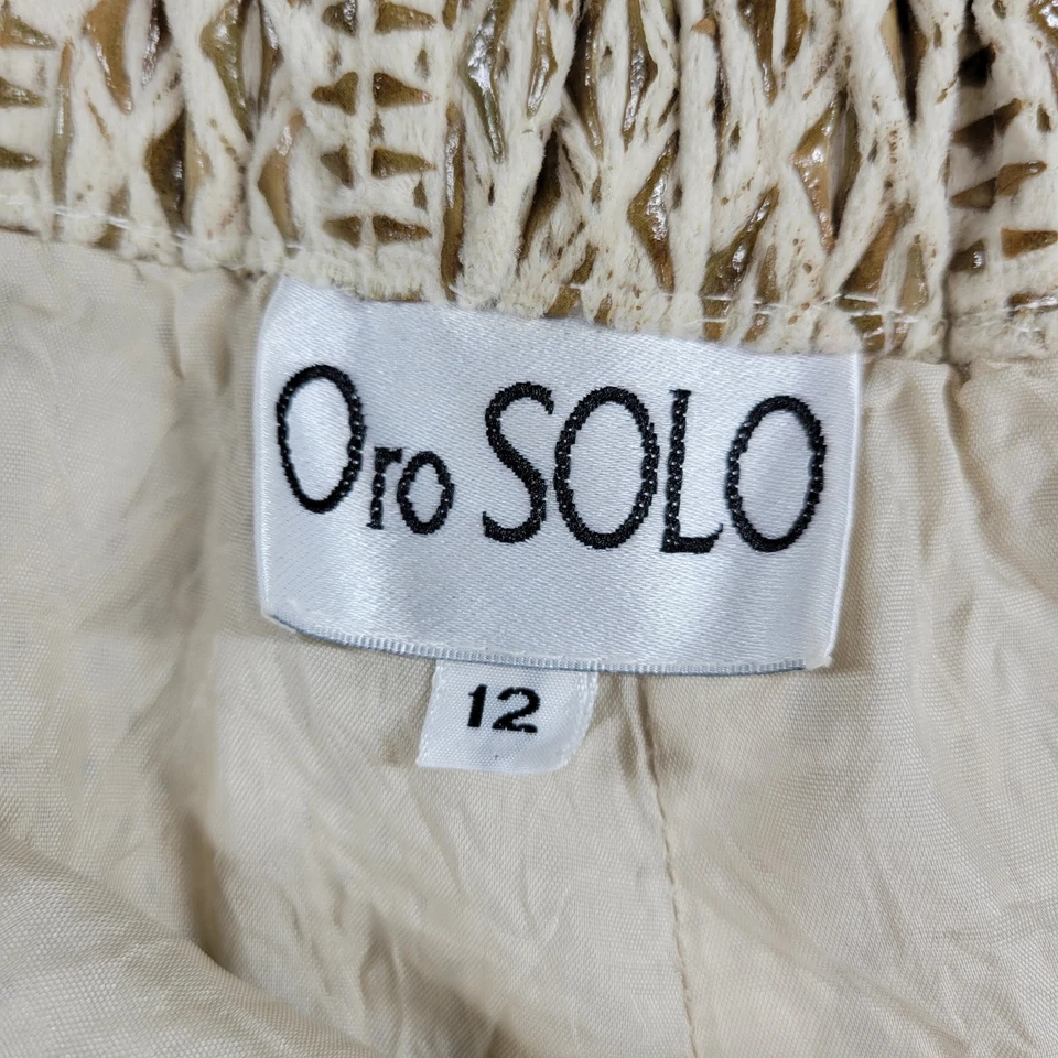 Pantalones Cuadrados de Playa Oro Solo 12 Beige Malla Pierna Ancha Gaucho De Colección Para Mujer Años 80  Foto 4 de 4