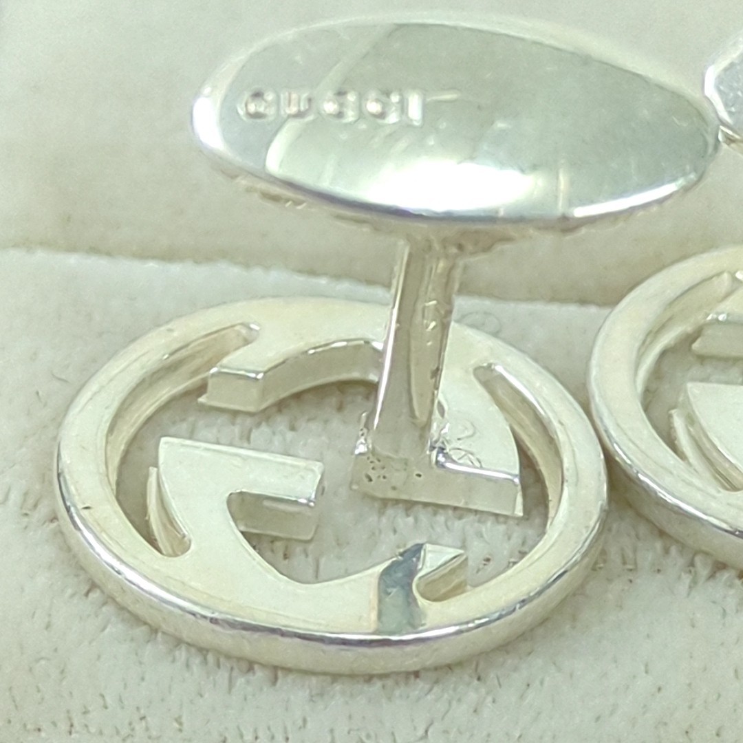 GUCCI Interlocking Cufflinks Sterling Silver 925 … - image 17