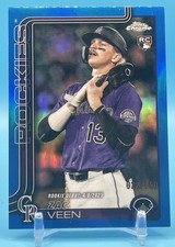 2025 Topps Chrome Update Rookie Debut Blue Refractor /150 Zac Veen #USC186 RC