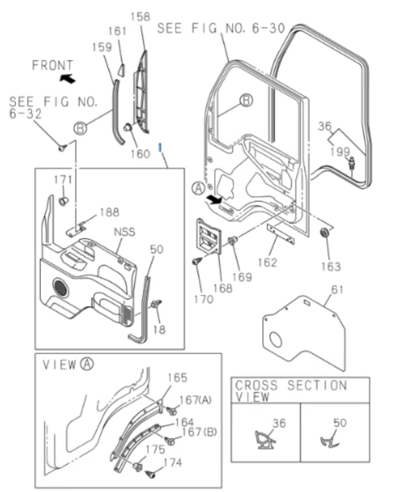 Pad Trim Door Panel Left Driver Side For Isuzu NRR NPR NPR-HD NQR 98-07 - Image 2 of 4