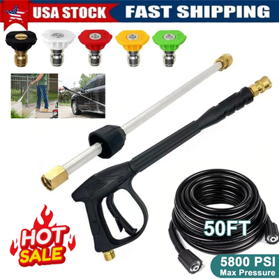 #ad 4000PSI High Pressure Car Power Washer Gun Spray Wand Lance Nozzle and Hose Kit $20.98