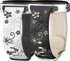 2 Pack Floral Engraved Bands for Samsung Galaxy Watch 8 Band 40Mm 44Mm/Watch 8 C