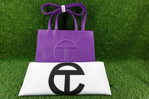 Telfar Medium Grape Shopping Bag Womens Purple Faux Leather Tote NEW