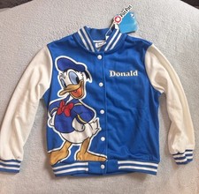 PatPat Disney Donald Duck Blue/White Varsity Jacket Snap Closure Kids Size 6-7Y
