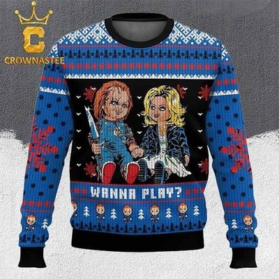 Chucky Wanna Play Ugly Christmas Sweater All Size