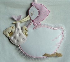 FIOCCHI FIOCCO NASCITA DA RICAMO RICAMARE A PUNTO CROCE CICOGNA / COCCARDA