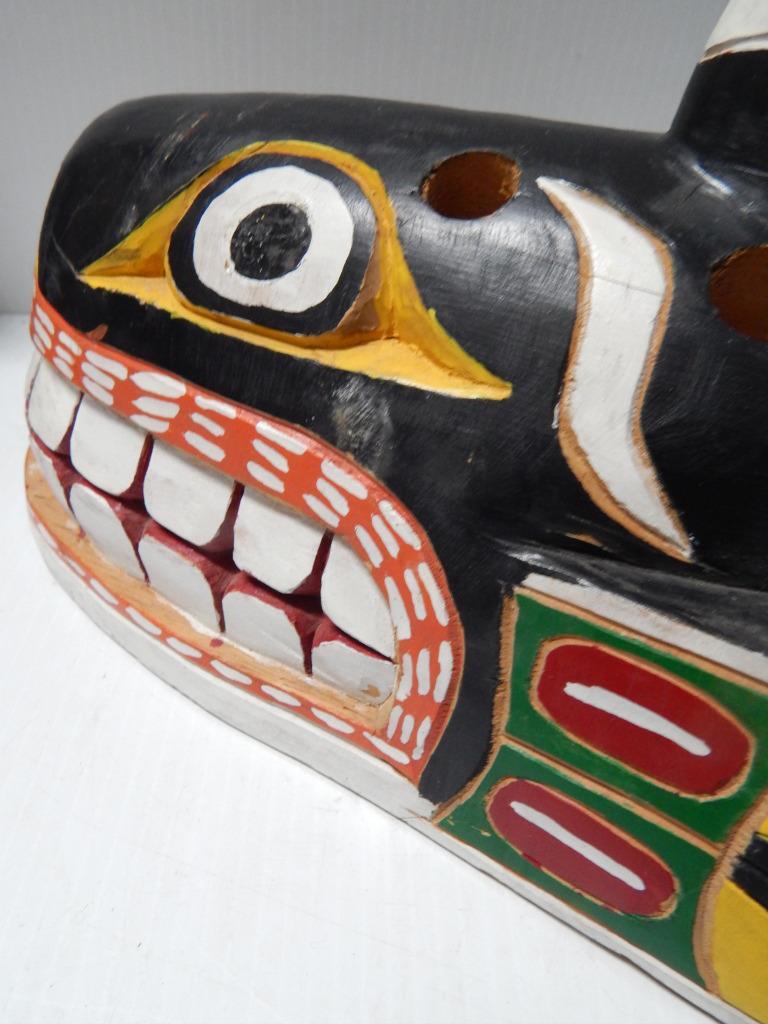VINTAGE NW COAST INDIAN SLAHAL ORCA KILLER WHALE DSGN GAMBLING