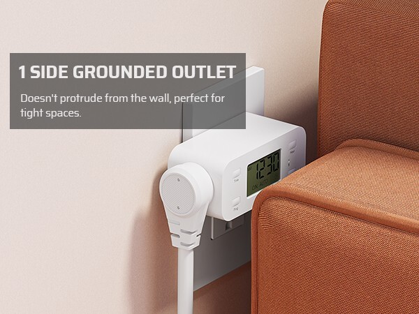 DEWENWILS 24 Hour Programmable Digital Timer Outlet, 2 Pack 3 Prong, 1/ ...