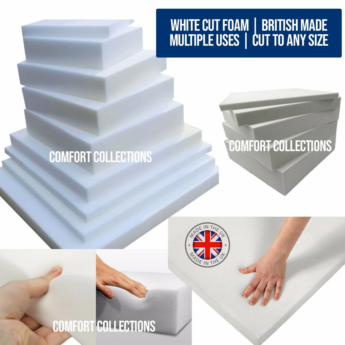 INCH Depth Upholstery Foam Cushions High Density Replacement 26 x 26  Inches