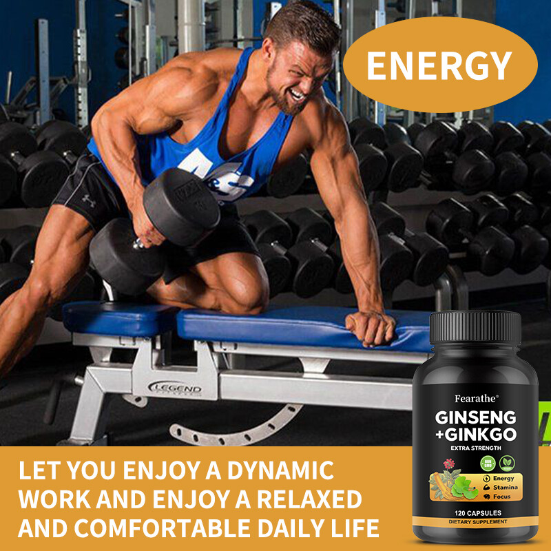 Complément Alimentaire Ginseng Coréen & Ginkgo Biloba - Concentration, énergie - 30/60/120 Gélules