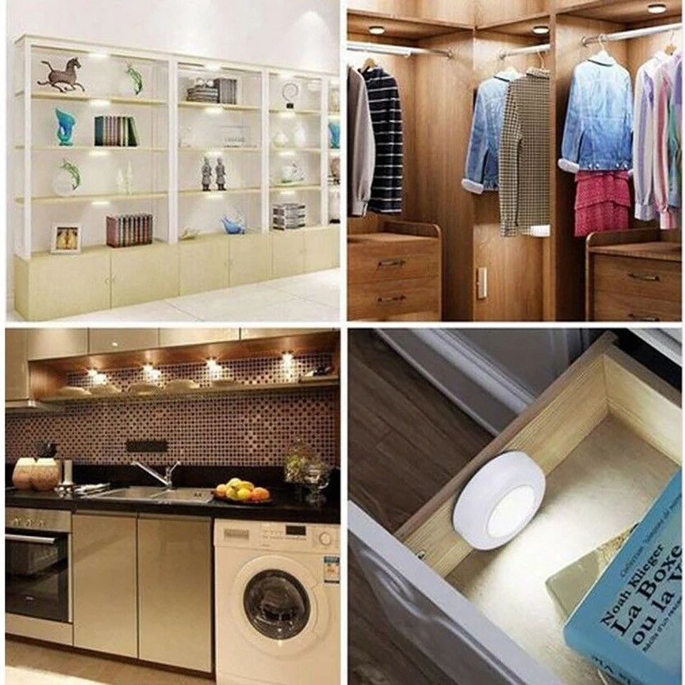 2 FARETTI COB CONTROLLO REMOTO PUNTO LUCE A LED LAMPADA ARMADIO CON TELECOMANDO  - Immagine 2 di 3