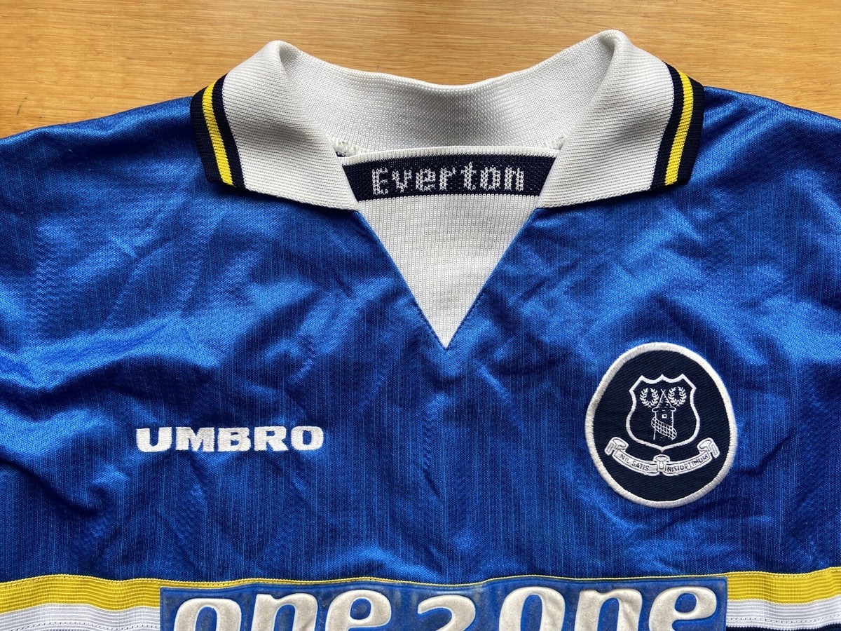 EVERTON 1997 1998 HOME FOOTBALL SHIRT SOCCER JERSEY UMBRO sz 158