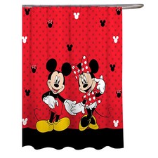 Disney Mickey & Minnie Mouse Classic Shower Curtain Red