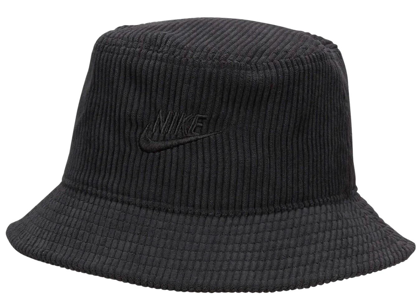 NEW Nike FB5385-010 Apex Corduroy All Black Logo Bucket Hat Cap Unisex Adult M
