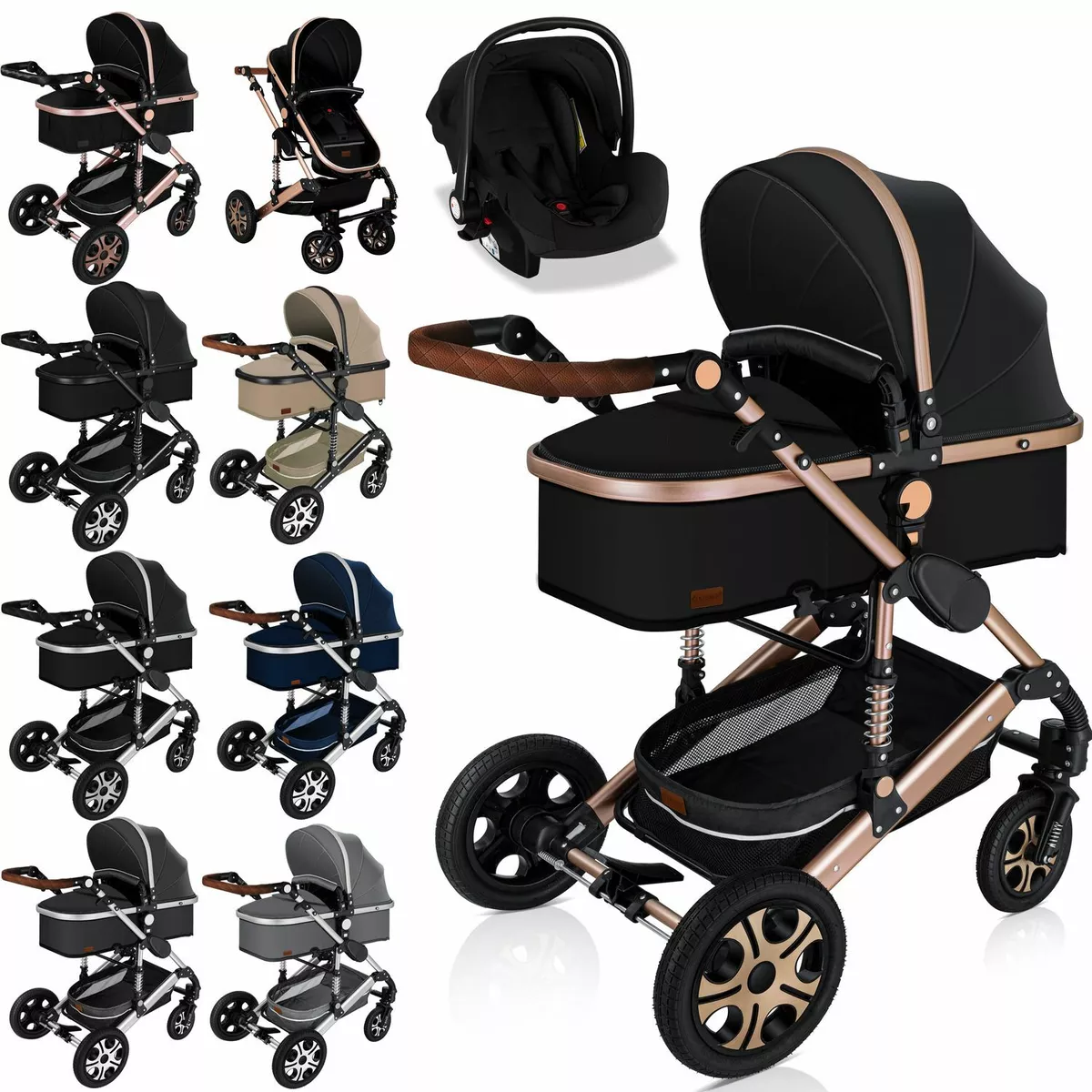 Tijdreeksen weduwe plotseling KESSER® Loops 3 in 1 Kombi-Kinderwagen Buggy Reisebuggy inkl. Auto-  Babyschale | eBay