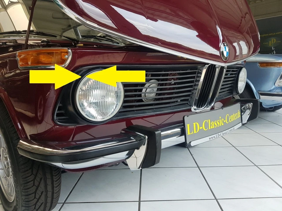 Anillo decorativo para faros Bosch negro BMW e10 serie 02 desde 1973 1502 - 2002 turbo Foto 3 de 3