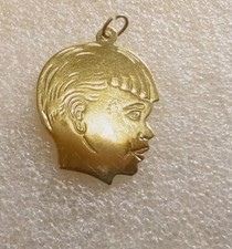 14K Yellow Gold Solid Polished Boys Head Charm W73