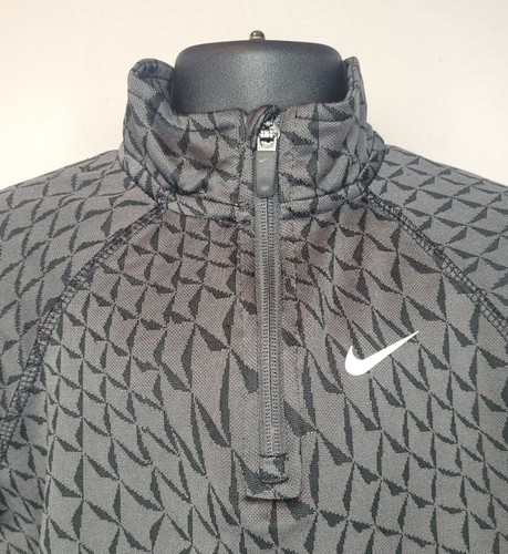 Nike Running Dri-Fit Youth Boys Sz 4 Grey Gray Black Athletic Quarter Zip Shirt - Picture 7 of 9