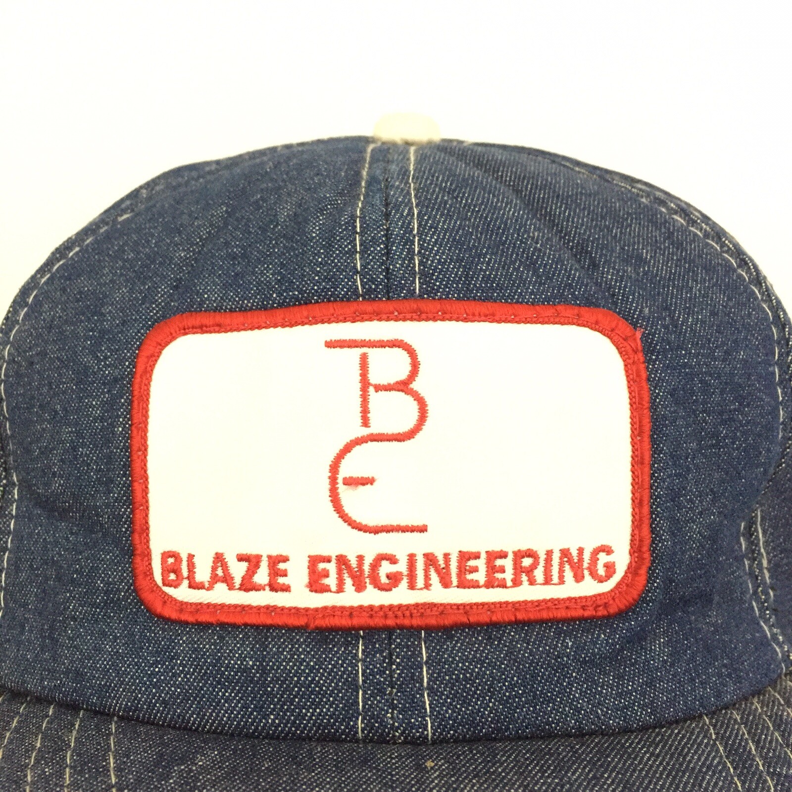 Vtg Blaze Engineering Patch Hat Script Logo Denim… - image 10