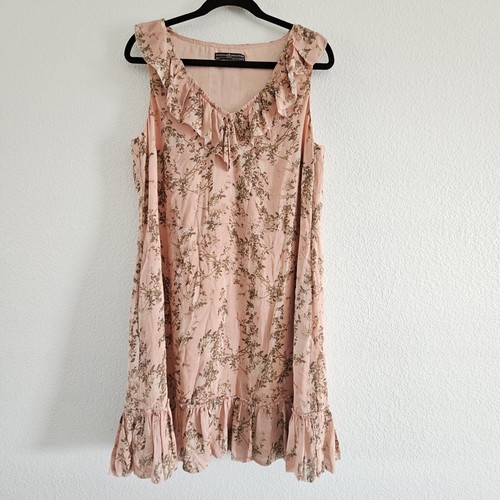 Peruvian Connection Drop Waist Ruffle Floral Size 8 Pockets Short