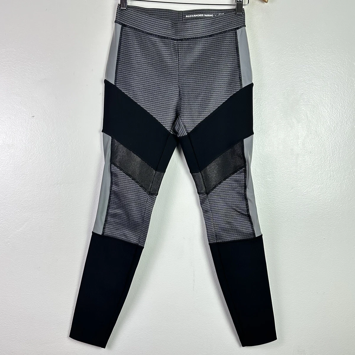 ALEXANDER WANG x H&M Black Gray Reflective Metallic Leggings Pants US 4  EUR34