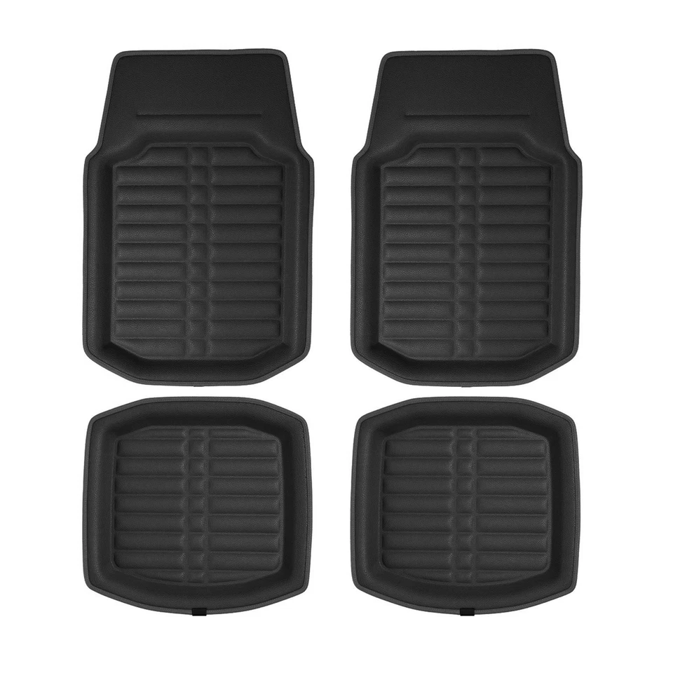 FH Group Universal Fit PU Leather Non-Slip Car Floor Mats Deep Tray Design - Image 3 of 4