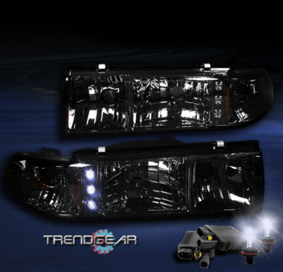 1991-1996 CHEVY CAPRICE/1994 IMPALA LED CHROME CRYSTAL HEAD LIGHT+8000K HID KIT 1991-1996 CHEVY CAPRICE/1994 IMPALA LED CHROME CRYSTAL HEAD LIGHT+8000K HID KIT