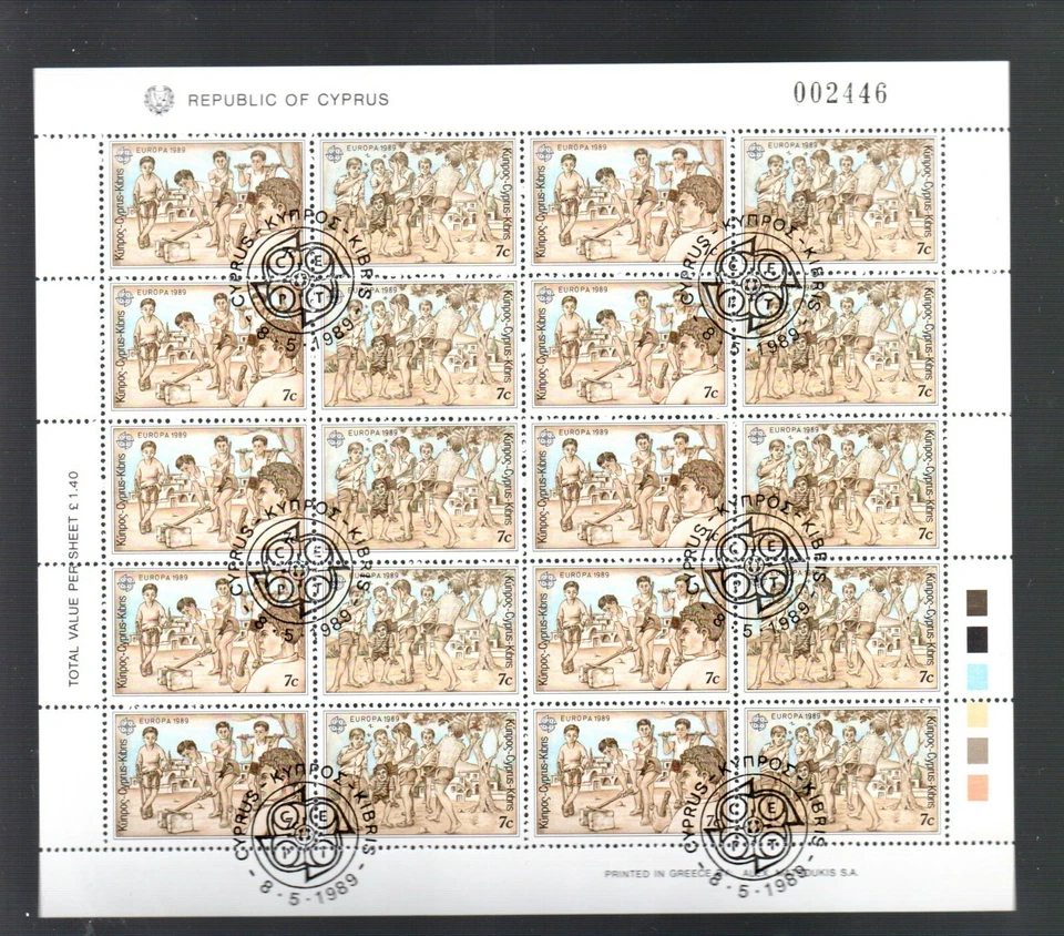 Cyprus 1989 set souvenirsheets CEPT/Games (Michel 715/18 KLB) nice used - Image 3 of 3