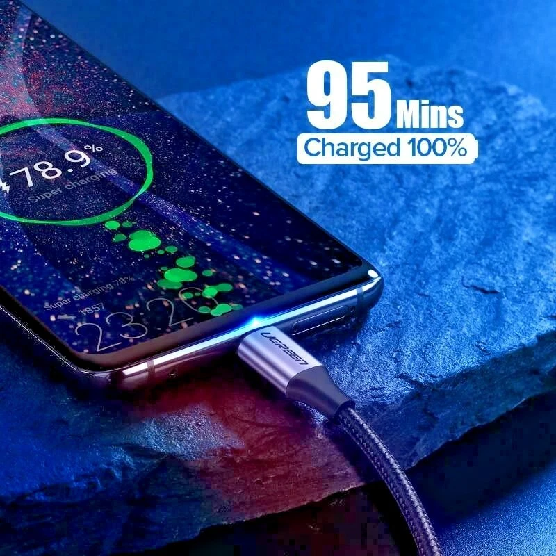 Cabo USB Ugreen Tipo C 3a USB C Cabo de Carregamento Rápido Cabo de Dados para Smart Phone - Imagem 2 de 4