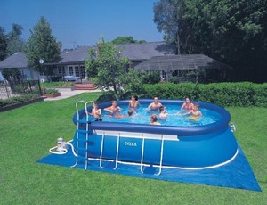 Dettagli Su Piscina Ovale Autoportante Intex 28192 549x305x107 Cm Fuori Terra Con Accessori