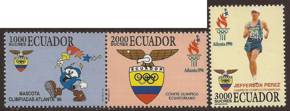Équateur 1354/56 1996 Jeux Olympiques Olympic Games Atlanta Jefferson Perez Mn - Photo 1/1