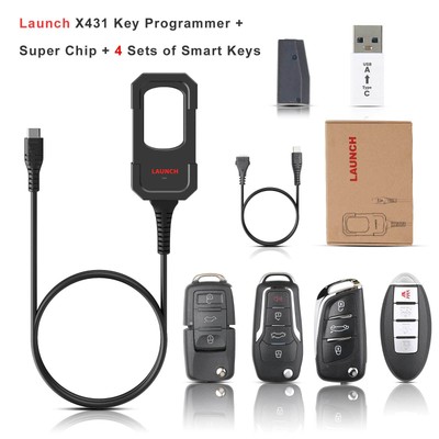 Launch X431 IMMO K-ey Progarmmer Remote Maker + Super Chip +4Pcs Smart Keys