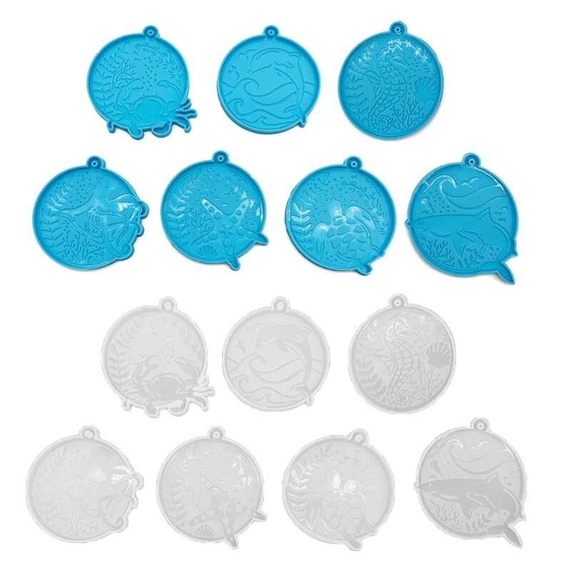 7Pcs Silicone Keychain Molds for DIY Epoxy Resin Pendants