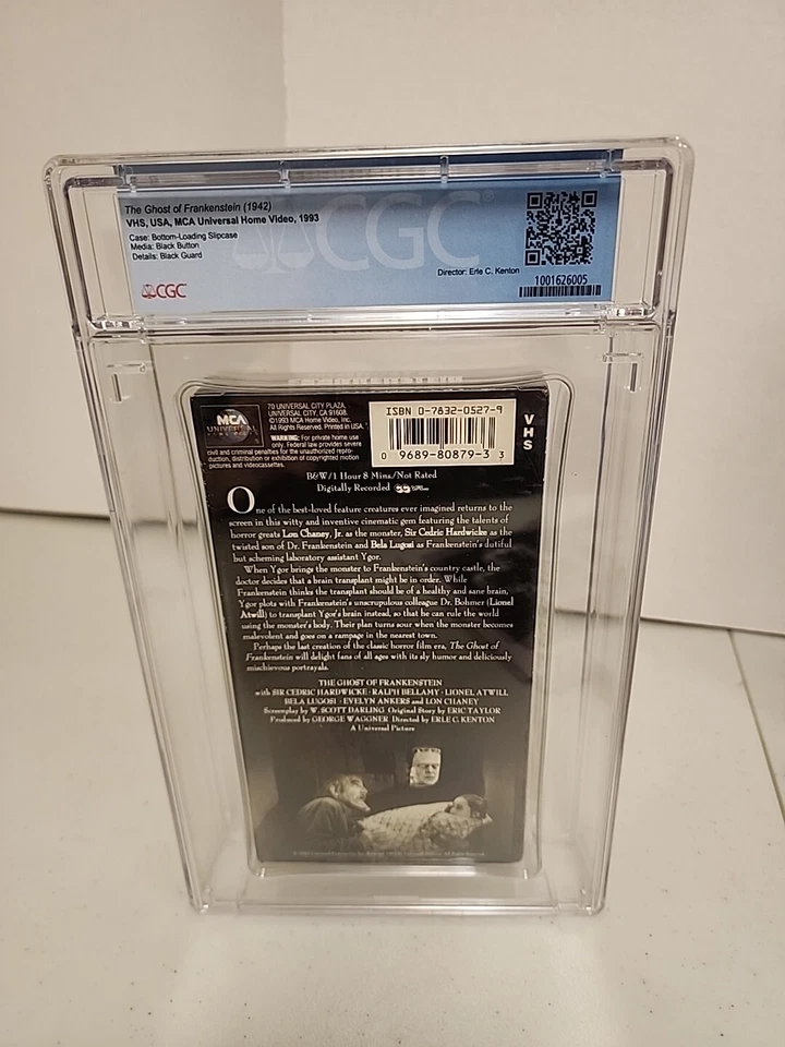 1993 VHS The Ghost Of Frankenstein CGC 9.2 A+ Graded Universal Monsters - Image 3 of 4