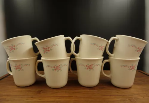8 Corning Ware Corelle English Breakfast Coffee Cups Mugs