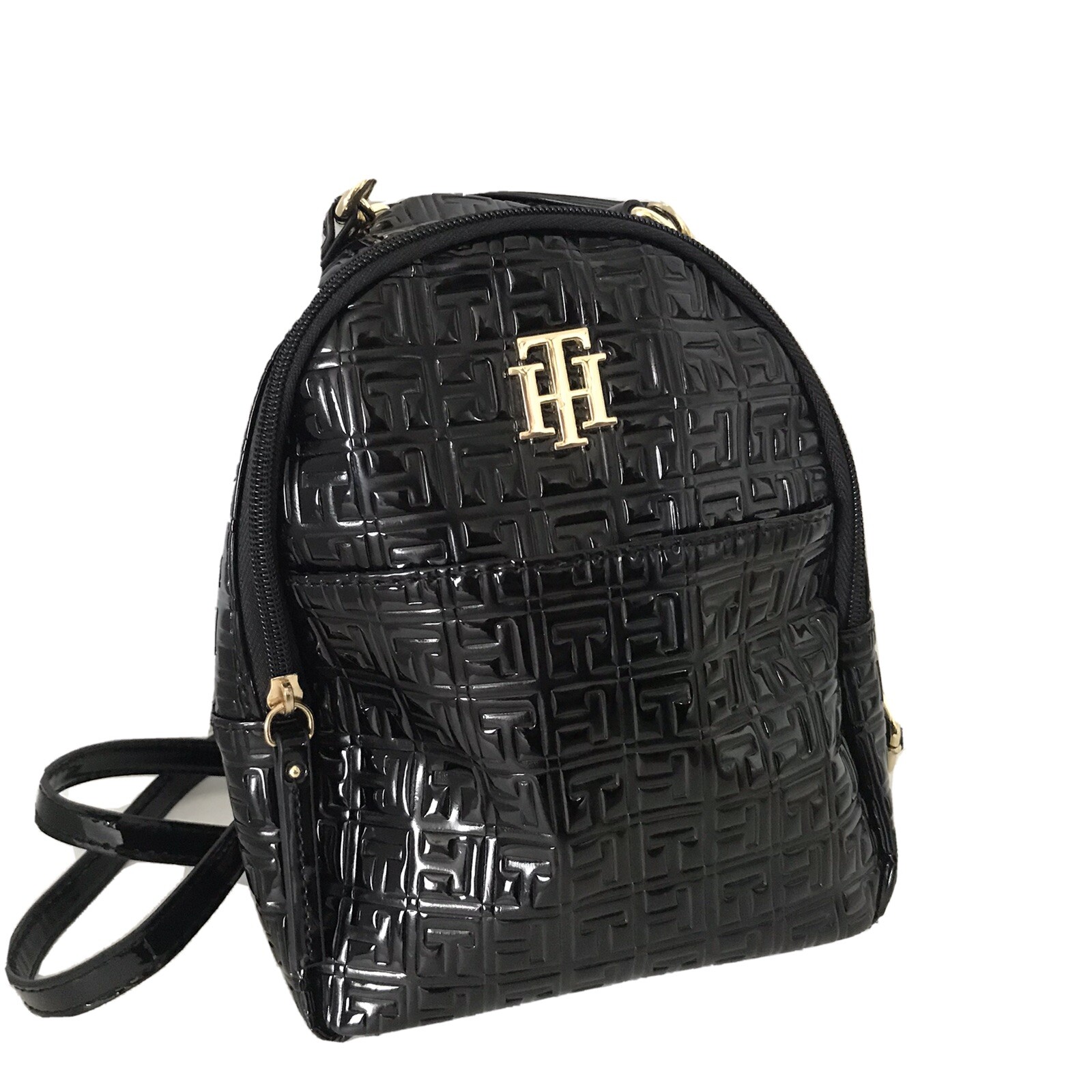 tommy hilfiger black mini backpack