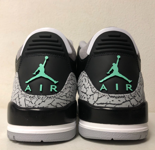 Nike Air Jordan 3 Retro Black Green Glow Wolf Grey CT8532-031 Size 9.5 - Picture 5 of 8