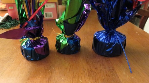 Set of 3 Rainbow Iridescent Balloon Weights Party Birthday Supplies - Picture 2 of 4