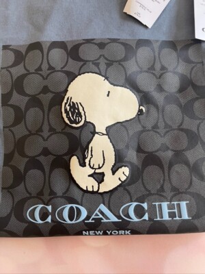 NWT $178 Coach X Peanuts MEN'S Signature Snoopy T Shirt Navy Size