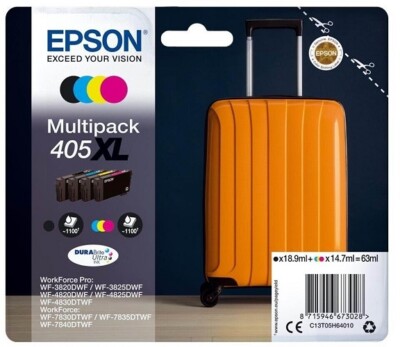 Orig. Epson T 405XL 405 XL 4er Set ca. 1100 S. C13T05H64010 Druckerpatronen Neu!
