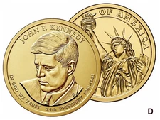 2015 D  $1  President John F Kennedy Presidential Dollar 1-Coin