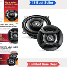 Coaxial Car Speakers 4 Inch 150W 2 Way 86dB 4 Ohm Black Pair For Vehicle Audio