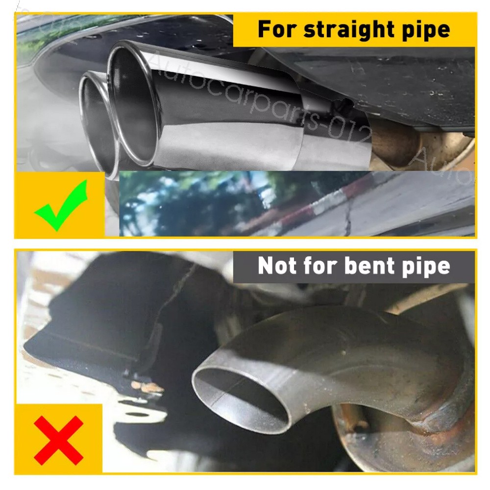 2.5 Inlet Rear Car Dual Exhaust Muffler Tip Tail Pipe Steel For Maserati Levante