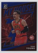 2019-20 Panini Donruss Optic My House! Blue Prizm 49/85 Trae Young #18 1pz3