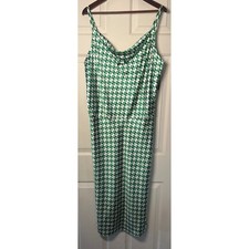 Ava & Viv Green Geometric Print Cowl Neck Midi Slip Dress Plus Size XXL