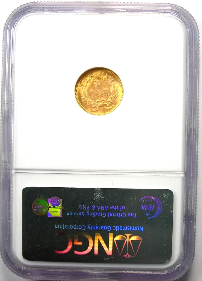 1883 Indian Gold Dollar (G$1 Coin) - Certified NGC MS66 (Gem BU) - Rare Date! - Image 3 of 4