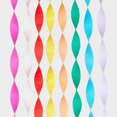 6Pcs Colorés en Papier Crêpe Rolls Streamer en Papier Streamers