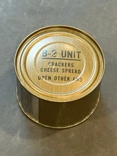 Original Unopened Post Vietnam C-Ration Meal B-2 Unit Crackers Cheese Spread Can