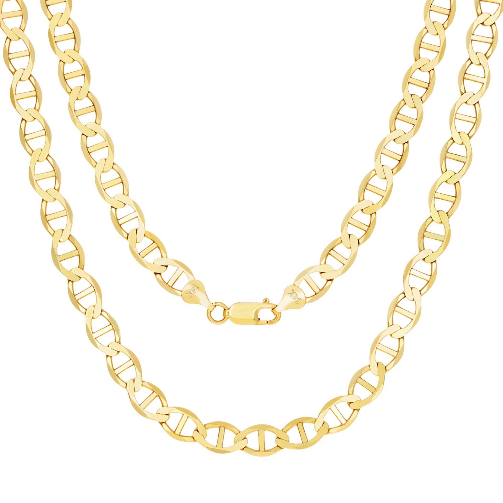 GUCCI Collana uomo oro giallo 14 kt massiccio 6 mm ancora marinaio link catena pendente 26"